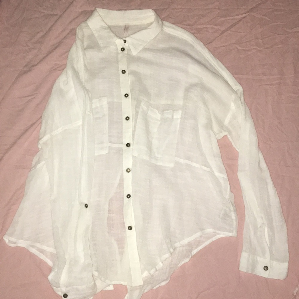 Button Up Free People Open Back